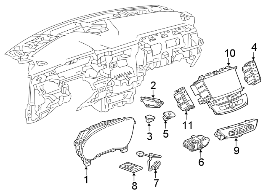 Diagram INSTRUMENT PANEL. CLUSTER & SWITCHES. for your 2017 Chevrolet Spark   