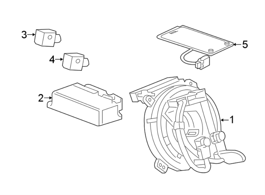 Diagram RESTRAINT SYSTEMS. AIR BAG COMPONENTS. for your Cadillac