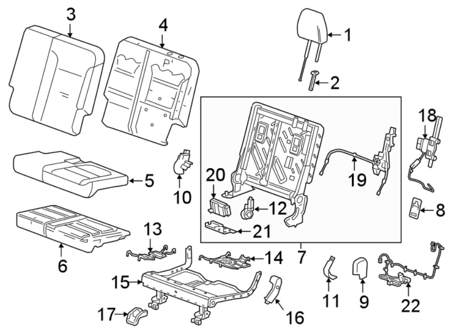 Diagram SEATS & TRACKS. THIRD ROW SEATS. for your 2000 Buick Century   