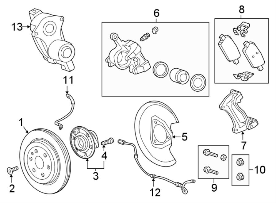 Diagram REAR SUSPENSION. BRAKE COMPONENTS. for your 2020 Chevrolet Camaro  SS Convertible 