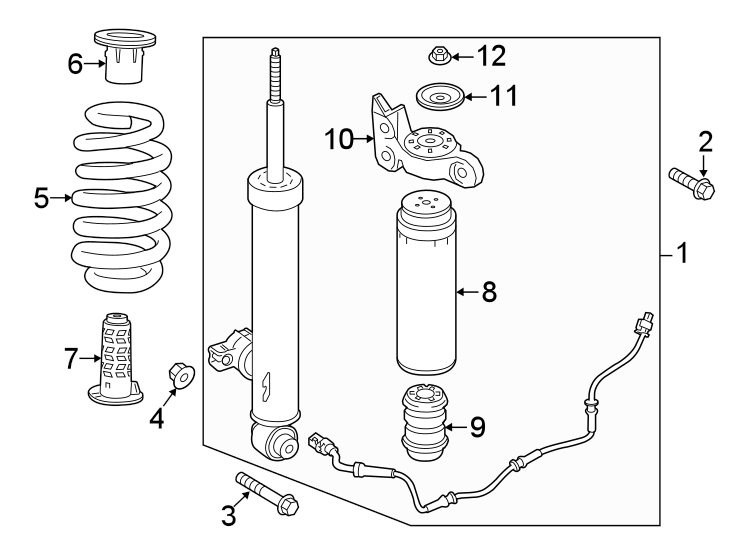 Diagram REAR SUSPENSION. SHOCKS & COMPONENTS. for your 2017 GMC Sierra 2500 HD 6.0L Vortec V8 A/T RWD Base Standard Cab Pickup Fleetside 