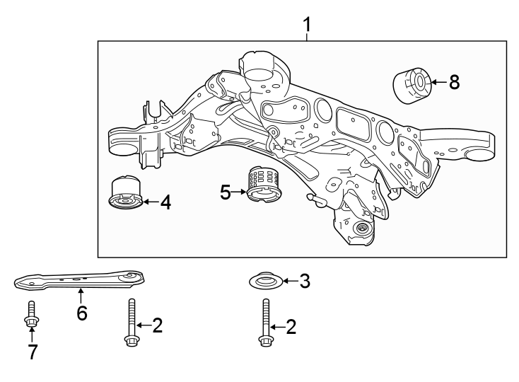 Diagram REAR SUSPENSION. SUSPENSION MOUNTING. for your 2009 GMC Sierra 2500 HD   