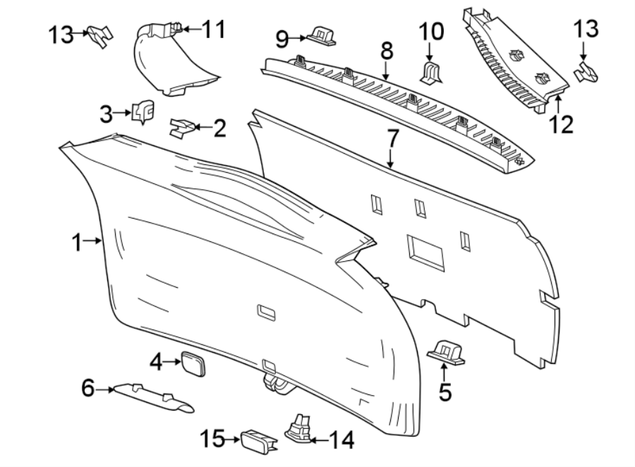 LIFT GATE. INTERIOR TRIM. Diagram