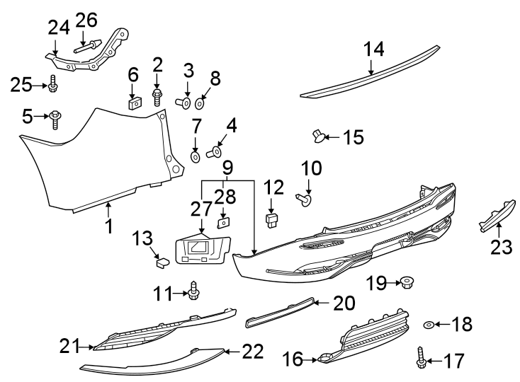 23Rear bumper. Bumper & components.https://images.simplepart.com/images/parts/motor/fullsize/AE18883.png