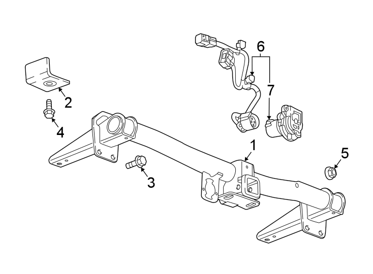 Diagram Rear bumper. Trailer hitch components. for your 2013 Chevrolet Avalanche   