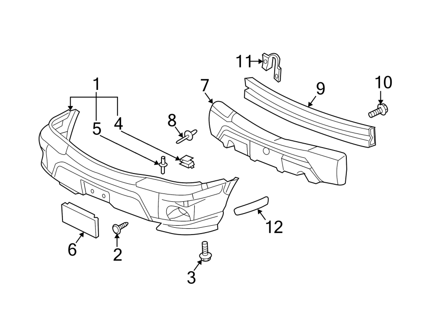 Diagram FRONT BUMPER. BUMPER & COMPONENTS. for your 2014 Buick Enclave    