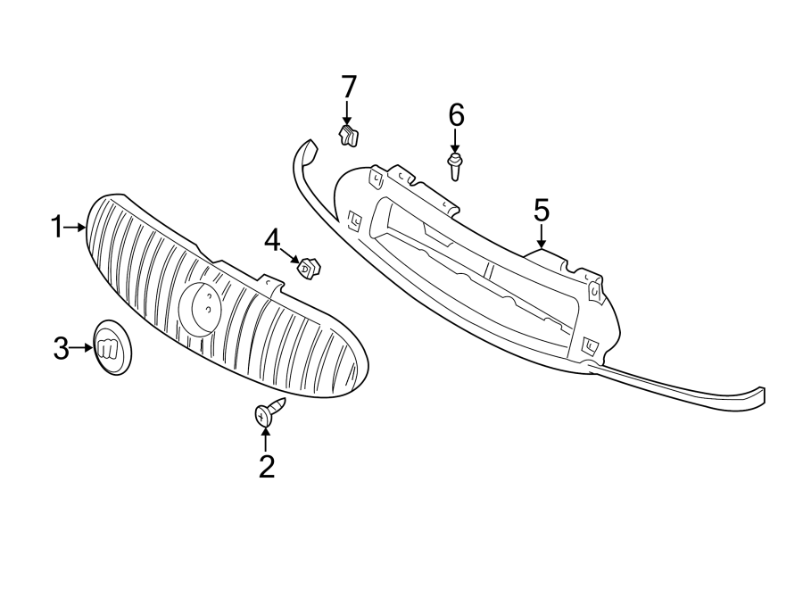 GRILLE & COMPONENTS. Diagram