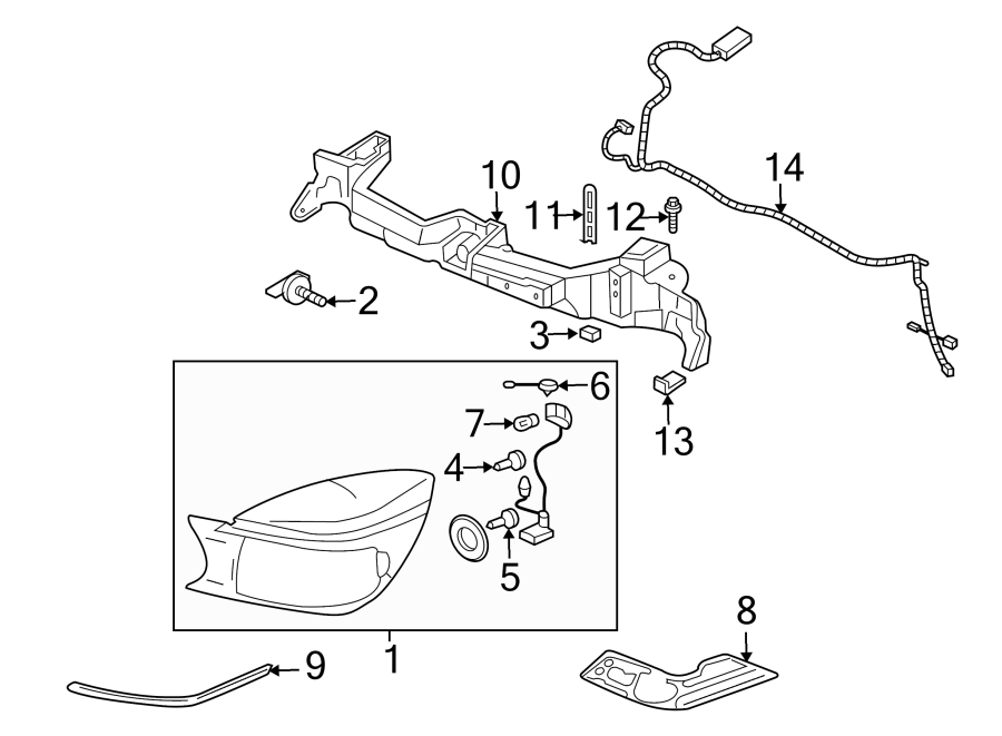 Diagram FRONT LAMPS. HEADLAMP COMPONENTS. for your 2008 Chevrolet Impala   