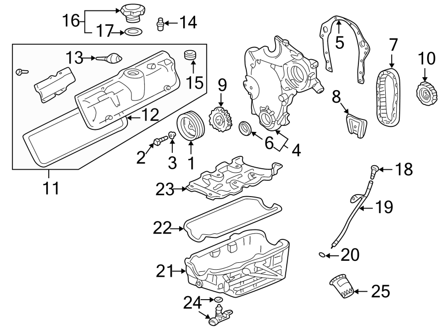 Diagram ENGINE / TRANSAXLE. ENGINE PARTS. for your 2016 Chevrolet Corvette   