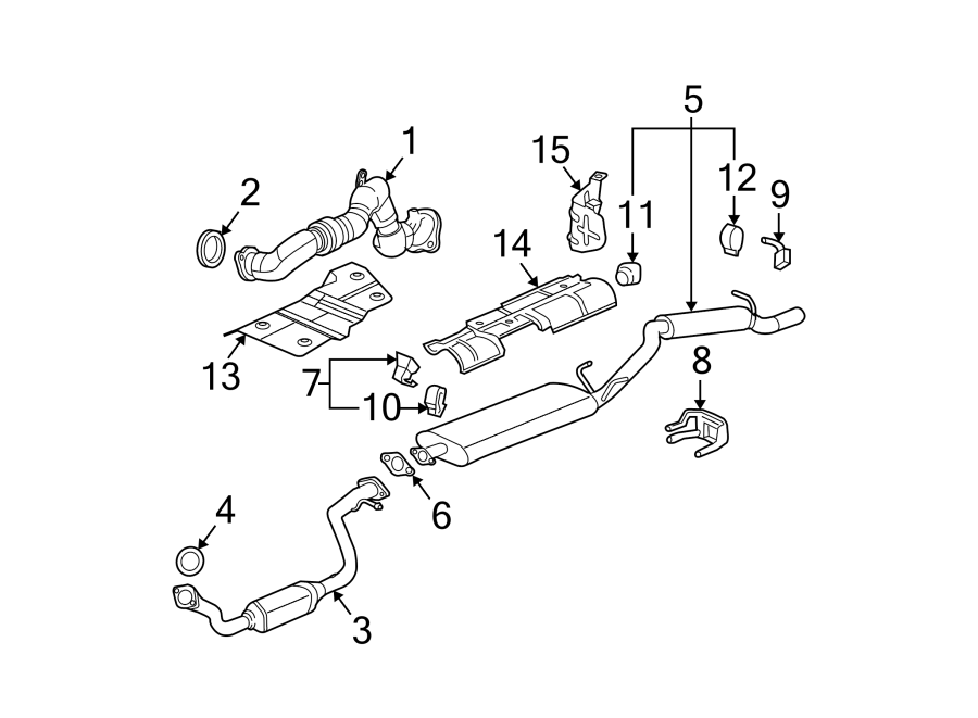 Diagram EXHAUST SYSTEM. EXHAUST COMPONENTS. for your 2024 Chevrolet Camaro   