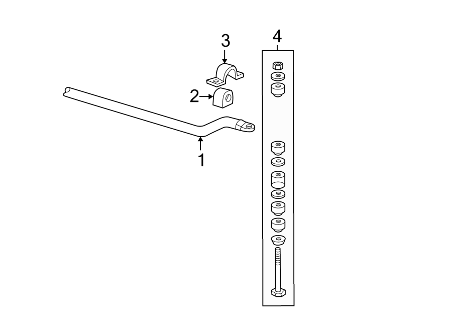 Diagram FRONT SUSPENSION. STABILIZER BAR & COMPONENTS. for your Buick Rendezvous  