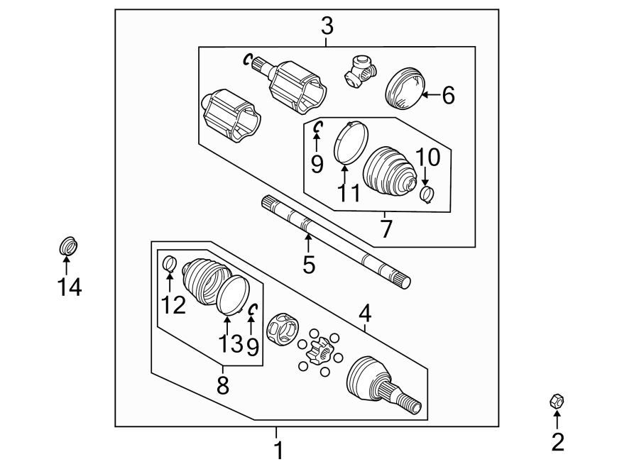 Diagram FRONT SUSPENSION. DRIVE AXLES. for your 2004 GMC Sierra 2500 HD 6.6L Duramax V8 DIESEL M/T RWD SLE Crew Cab Pickup 