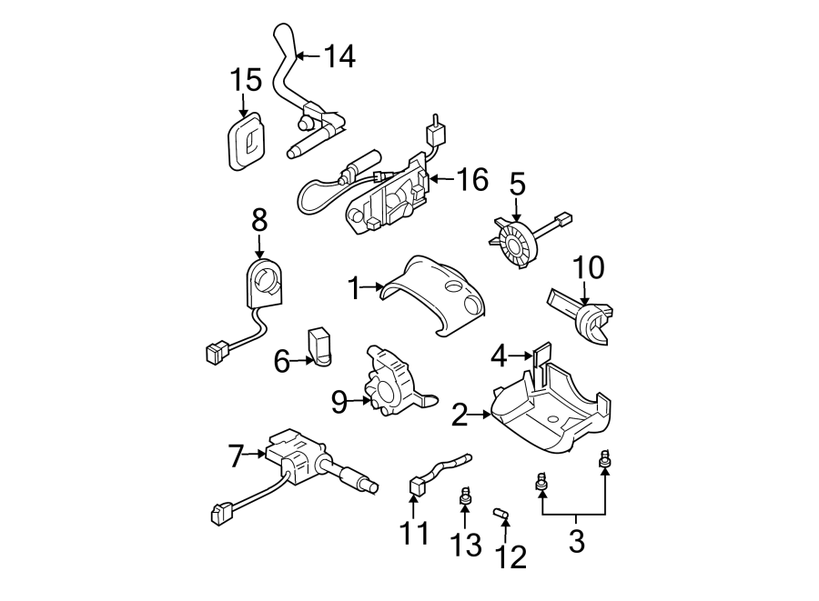 Diagram STEERING COLUMN. SHROUD. SWITCHES & LEVERS. for your 2017 Chevrolet Spark  LT Hatchback 