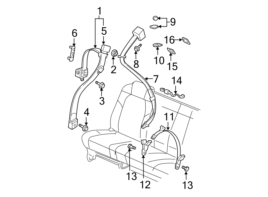 10RESTRAINT SYSTEMS. REAR SEAT BELTS.https://images.simplepart.com/images/parts/motor/fullsize/AF02335.png