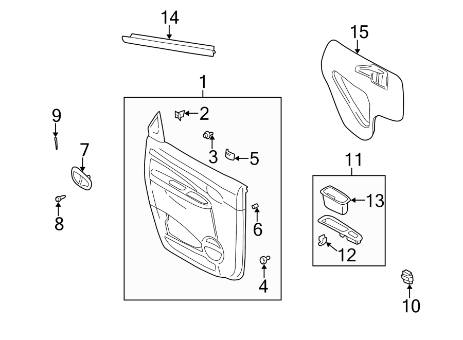 Diagram REAR DOOR. INTERIOR TRIM. for your Cadillac ATS  