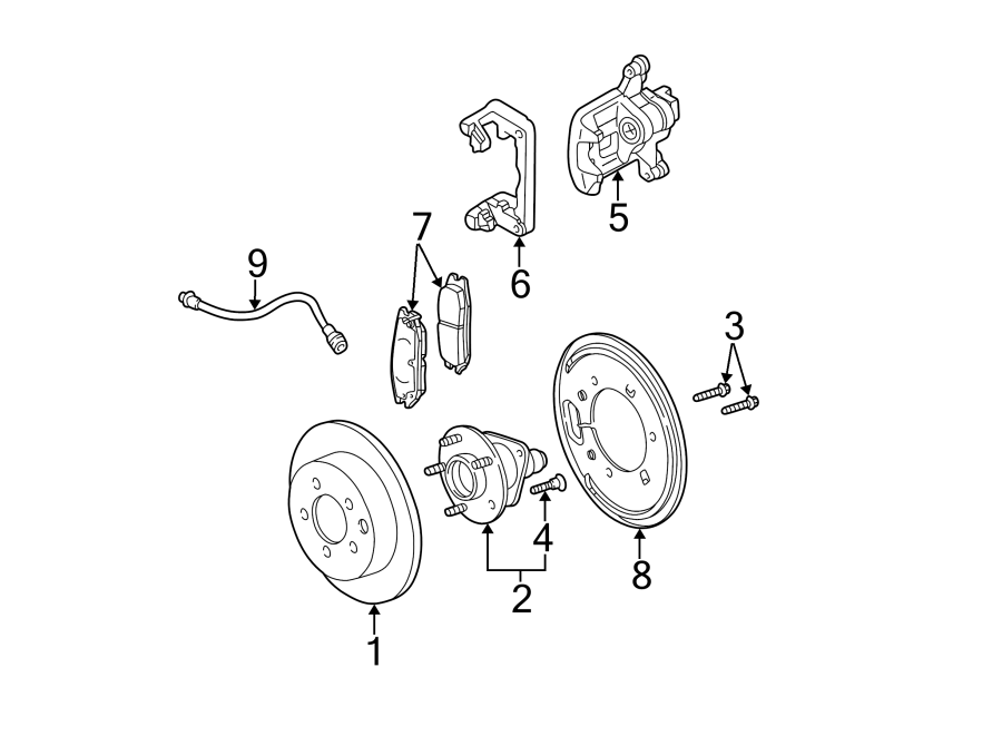 Diagram REAR SUSPENSION. BRAKE COMPONENTS. for your 2007 Buick Terraza   