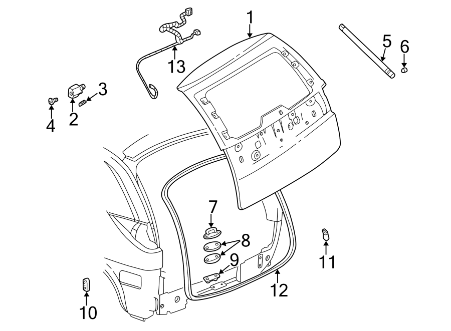 Diagram LIFT GATE. GATE & HARDWARE. for your 2015 Chevrolet Suburban    