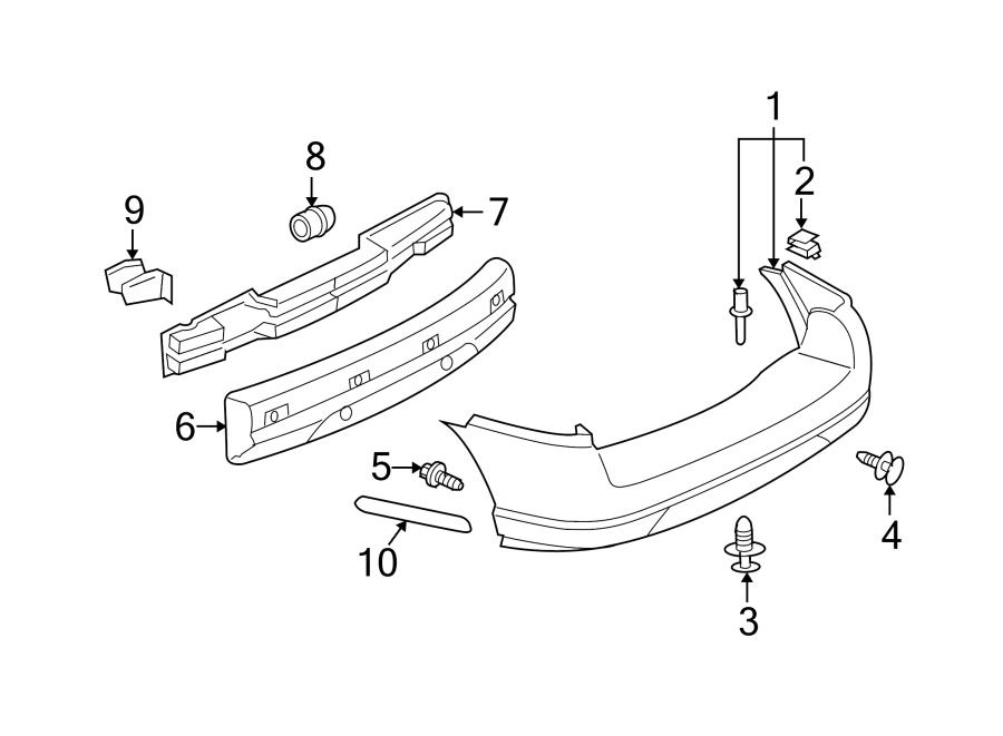 Diagram REAR BUMPER. BUMPER & COMPONENTS. for your 2015 GMC Sierra 2500 HD 6.0L Vortec V8 A/T 4WD SLE Standard Cab Pickup 