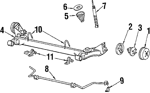 Diagram REAR SUSPENSION. BRAKE COMPONENTS. for your 2018 GMC Sierra 2500 HD 6.6L Duramax V8 DIESEL A/T 4WD SLE Extended Cab Pickup Fleetside 