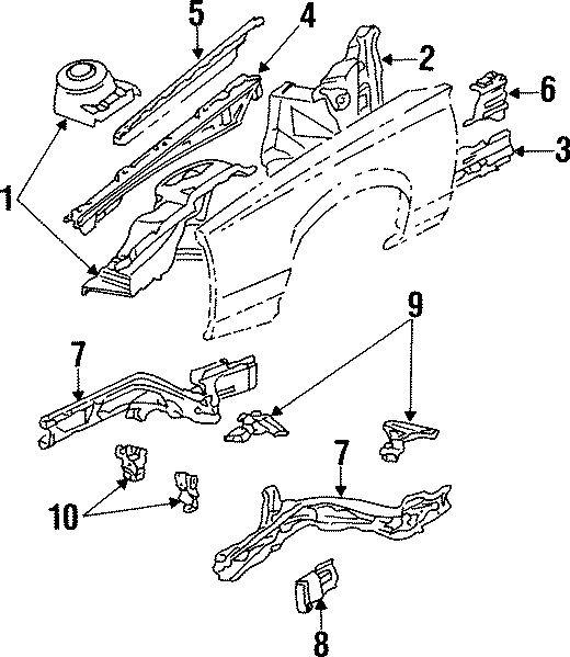 10FENDER. STRUCTURAL COMPONENTS & RAILS.https://images.simplepart.com/images/parts/motor/fullsize/AG5030.png