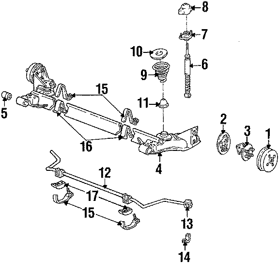 Diagram REAR SUSPENSION. BRAKE COMPONENTS. STABILIZER BAR & COMPONENTS. SUSPENSION COMPONENTS. for your 2017 GMC Sierra 2500 HD 6.6L Duramax V8 DIESEL A/T RWD SLT Crew Cab Pickup 