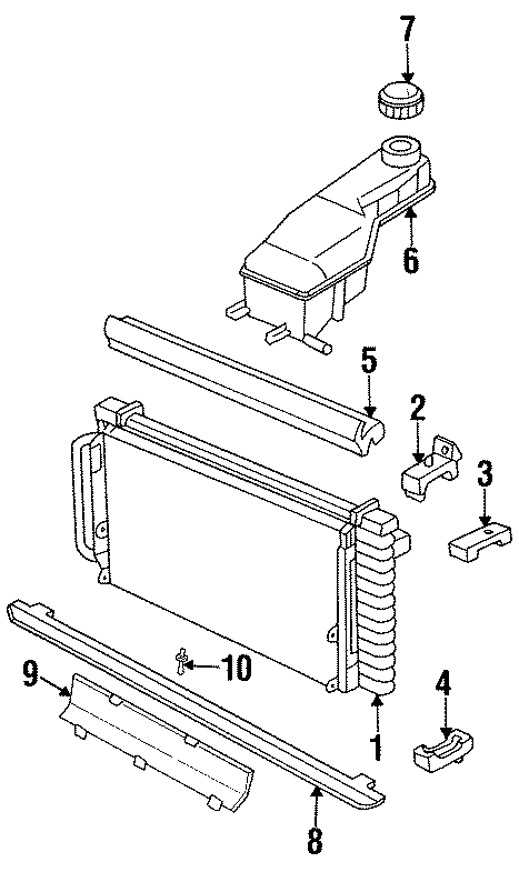 Diagram RADIATOR & COMPONENTS. for your 2011 Chevrolet Suburban 2500   