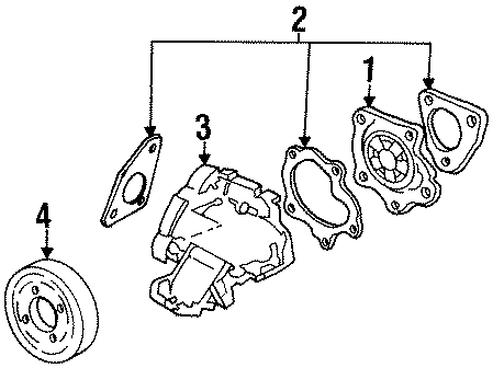 Diagram WATER PUMP. for your 1995 Chevrolet K2500  Base Standard Cab Pickup Fleetside 4.3L Chevrolet V6 A/T 