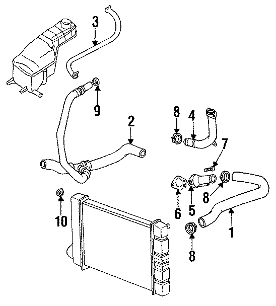 Diagram RADIATOR HOSES. for your 2005 GMC SAFARI    