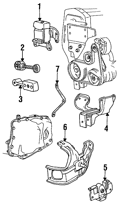 Diagram ENGINE / TRANSAXLE. ENGINE & TRANS MOUNTING. for your 2011 GMC Sierra 2500 HD 6.0L Vortec V8 FLEX A/T 4WD SLT Crew Cab Pickup 