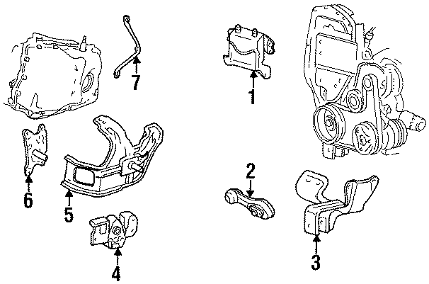 Diagram ENGINE / TRANSAXLE. ENGINE & TRANS MOUNTING. for your 2011 GMC Sierra 2500 HD 6.0L Vortec V8 FLEX A/T 4WD SLT Crew Cab Pickup 