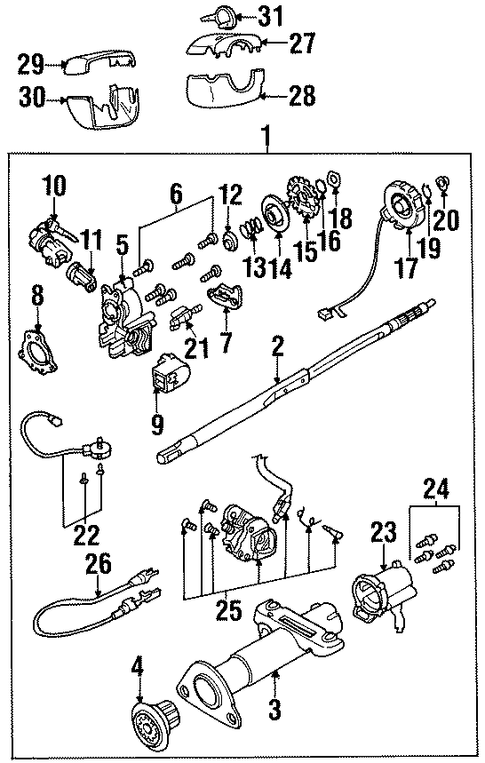 Diagram STEERING COLUMN ASSEMBLY. for your 2005 Chevrolet Silverado 1500 Z71 Off-Road Standard Cab Pickup Fleetside  