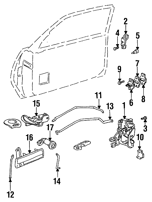 Diagram LOCK & HARDWARE. for your 2021 Cadillac XT4   