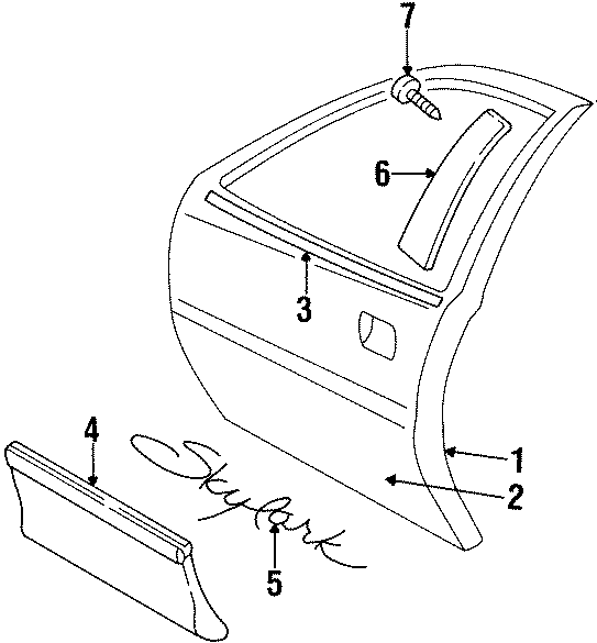 7FRONT DOOR. DOOR & COMPONENTS. EXTERIOR TRIM.https://images.simplepart.com/images/parts/motor/fullsize/AG92310.png