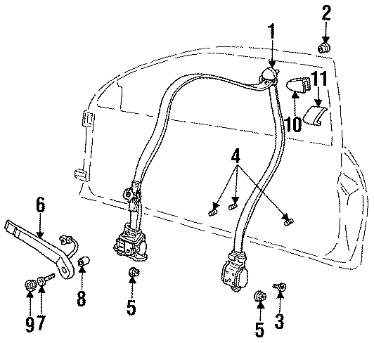 9RESTRAINT SYSTEMS. FRONT SEAT BELTS.https://images.simplepart.com/images/parts/motor/fullsize/AG92400.png