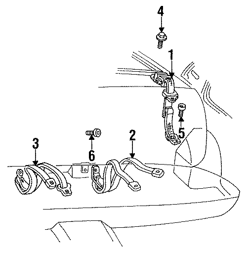 Diagram RESTRAINT SYSTEMS. REAR SEAT BELTS. for your 2000 Buick Century   