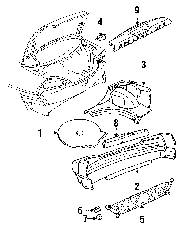 Diagram REAR BODY & FLOOR. INTERIOR TRIM. for your 2023 Buick Enclave    