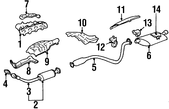 Diagram EXHAUST SYSTEM. EXHAUST COMPONENTS. for your 2016 Chevrolet Camaro   