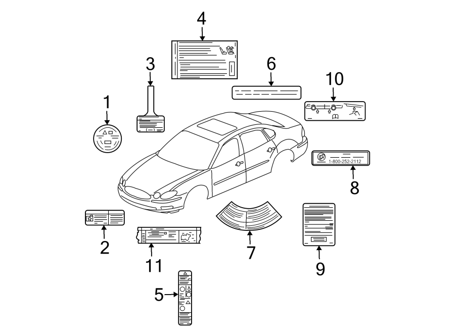 Diagram INFORMATION LABELS. for your 2002 GMC Sierra 3500 6.0L Vortec V8 A/T 4WD SLE Standard Cab Pickup 