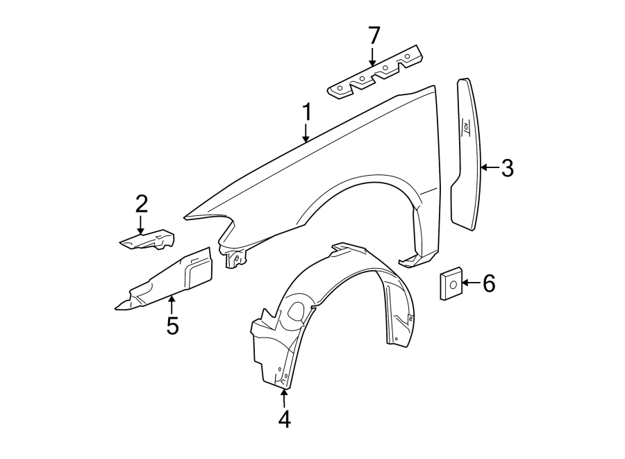 Diagram EXTERIOR TRIM. FENDER & COMPONENTS. for your 2021 GMC Sierra 2500 HD 6.6L V8 A/T 4WD SLE Extended Cab Pickup Fleetside 