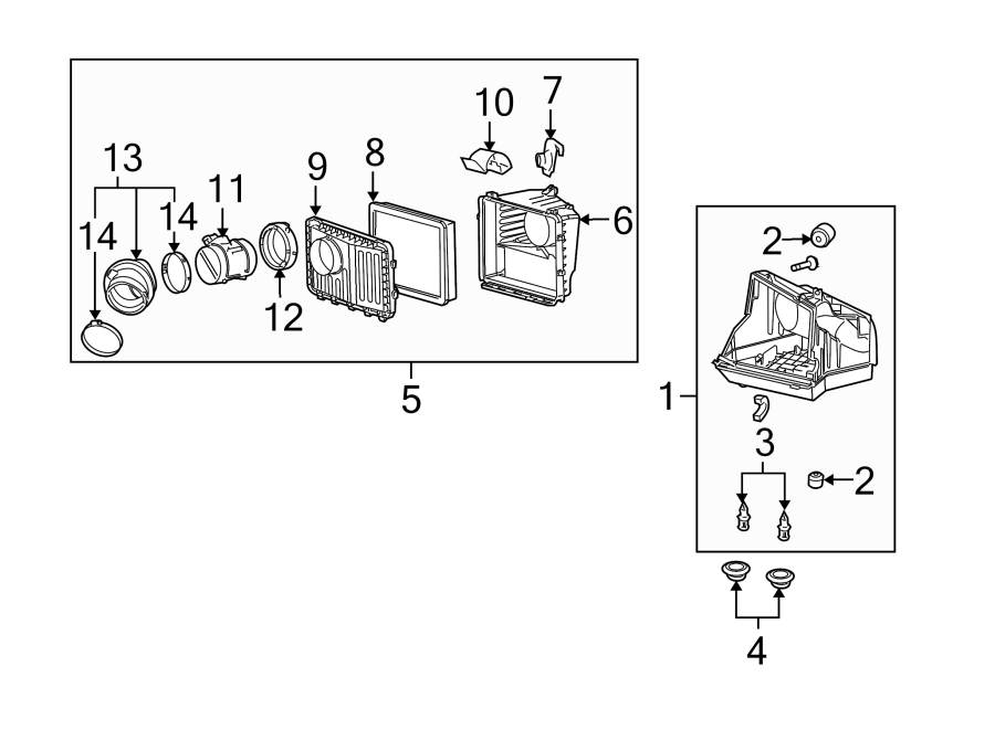 Diagram ENGINE / TRANSAXLE. AIR INTAKE. for your 2016 Chevrolet Spark 1.4L Ecotec CVT LS Hatchback 