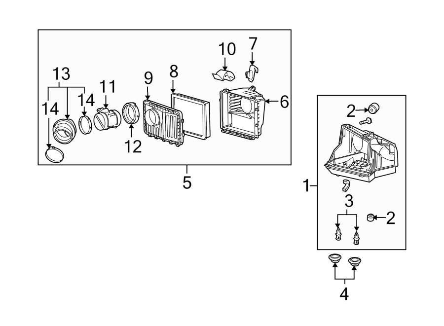 Diagram ENGINE / TRANSAXLE. AIR INTAKE. for your 2016 Chevrolet Spark   