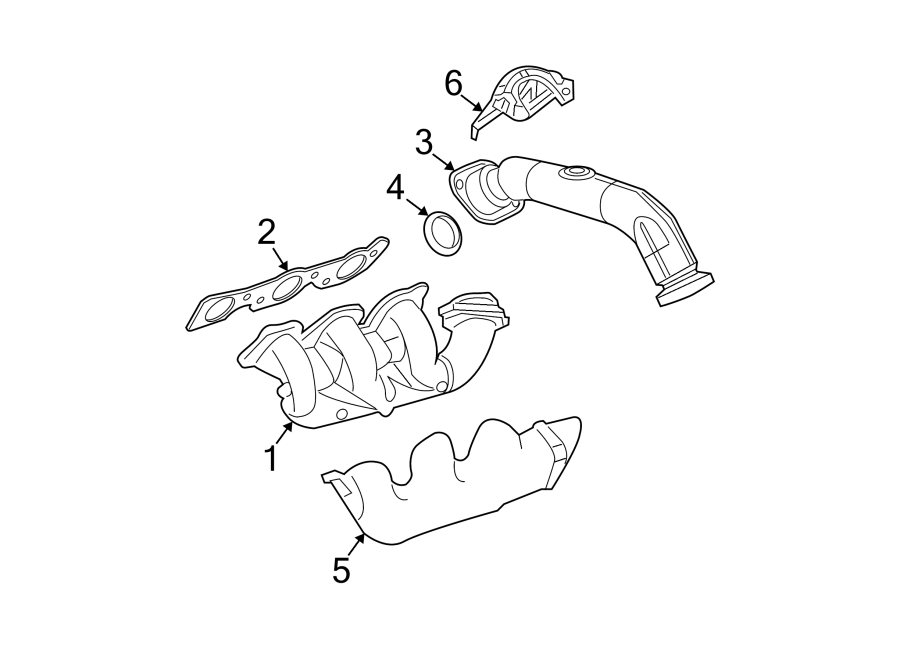 Diagram EXHAUST SYSTEM. MANIFOLD. for your 2016 Chevrolet Express 3500 LT Extended Passenger Van 4.8L Vortec V8 FLEX A/T 