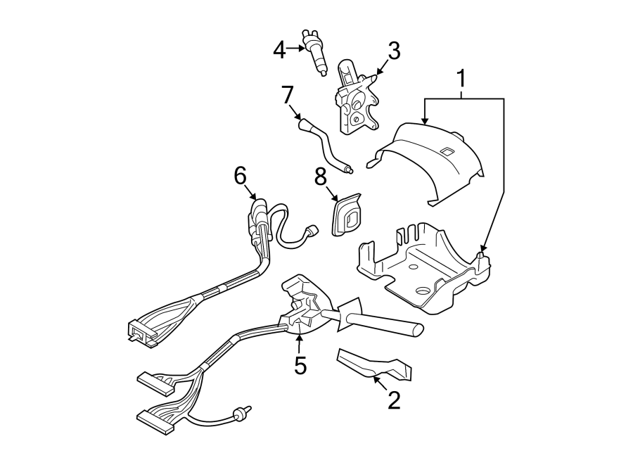 Diagram STEERING COLUMN. SHROUD. SWITCHES & LEVERS. for your 2005 Chevrolet SSR    