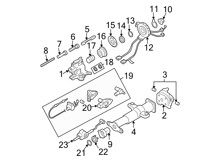 Diagram STEERING COLUMN. HOUSING & COMPONENTS. for your 2014 GMC Sierra 2500 HD 6.0L Vortec V8 CNG A/T RWD WT Standard Cab Pickup 