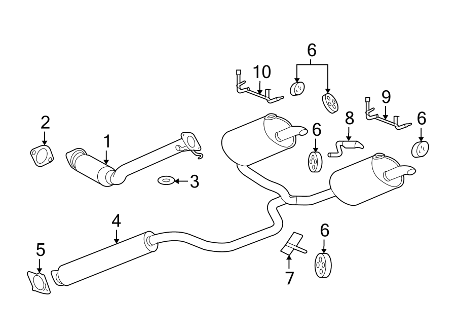 Diagram EXHAUST SYSTEM. EXHAUST COMPONENTS. for your 2024 Chevrolet Camaro   