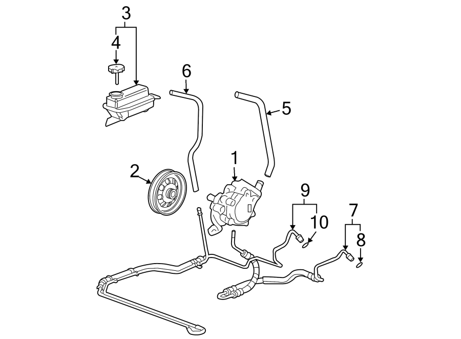 STEERING GEAR & LINKAGE. PUMP & HOSES.