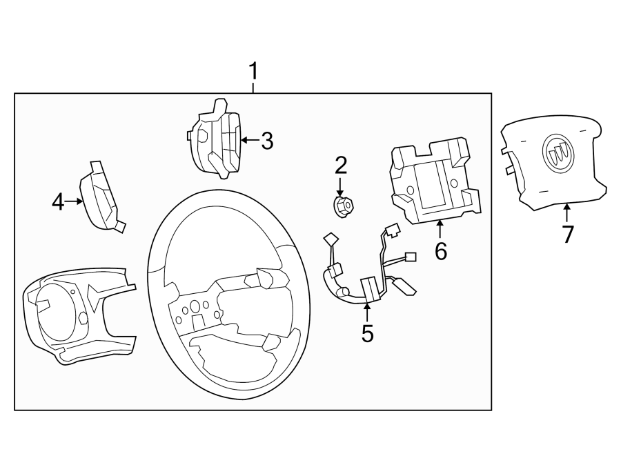 Diagram STEERING WHEEL & TRIM. for your 2006 Chevrolet Silverado 3500 LT Cab & Chassis  