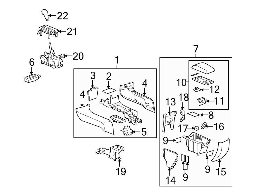 Diagram CENTER CONSOLE. for your 2008 Chevrolet Equinox   