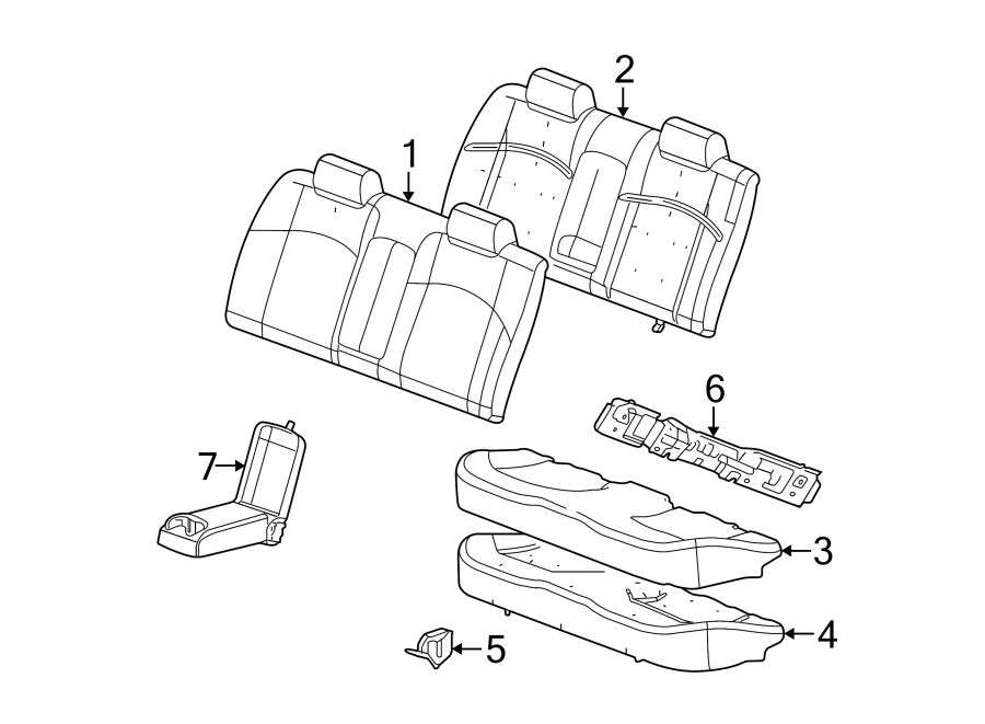 Diagram SEATS & TRACKS. REAR SEAT COMPONENTS. for your 2014 Cadillac ATS Premium Sedan 2.0L Ecotec A/T RWD 