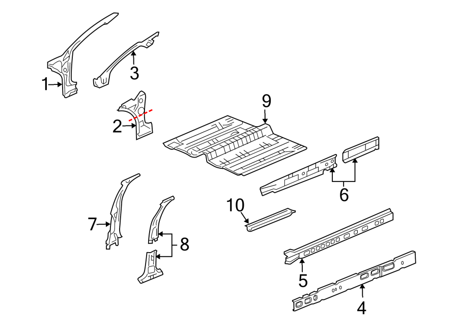 10PILLARS. ROCKER & FLOOR. CENTER PILLAR. HINGE PILLAR.https://images.simplepart.com/images/parts/motor/fullsize/AH05565.png